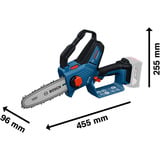 Bosch Professional Akku-Astsäge GKE 18V-20 Prodessional solo, 18Volt, Kettensäge blau, ohne Akku und Ladegerät