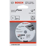 Bosch Trennscheibe Expert for Inox, Ø 76mm, für Mini-Winkelschleifer 5 Stück, Bohrung 10mm, A 60 R INOX BF, gerade