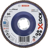 Bosch X-LOCK Fächerscheibe X571 Best for Metal, Ø 115mm, K80, Schleifscheibe Bohrung 22,23mm, gerade