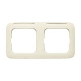 Busch-Jaeger Rahmen zwei fach waagerecht mit Sichtfenster und Beschriftungsträger weiß, Retail