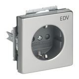 Busch-Jaeger Schutzkontakt Steckdose mit Aufdruck EDV 20 EUCKS DV 866 edelstahl, Retail