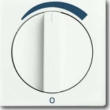 Busch-Jaeger Zentralscheibe mit Drehknopf und Aufdruck, Abdeckung weiß (matt), Retail