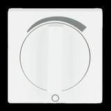 Busch-Jaeger Zentralscheibe mit Drehknopf und Aufdruck, Abdeckung weiß (matt), Retail