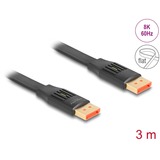 DeLOCK DisplayPort Flachbandkabel 8K 60Hz schwarz, 3 Meter