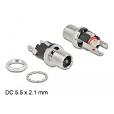DeLOCK Steckverbinder DC 5,5 x 2,1 x 12,0mm Buchse zum Einbau, Stecker Lötversion