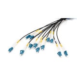 Digitus Glasfaser Universal Breakout Kabel, Duplex, LC/UPC Stecker, Singlemode OS2 schwarz, 150 Meter, vorkonfektioniert