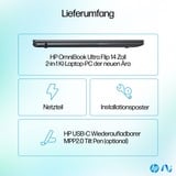 HP OmniBook Ultra Flip 14-fh0075ng, Notebook grau, Intel® Core™ Ultra 7 256V, Intel® Arc™ Graphics, 16 GB LPDDR5X, 1 TB (1 TB SSD), Windows 11 Home 64-Bit