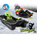 Jamara Snow Play - Bob Black Devil 84 cm mit Lenkrad und Bremse, Schlitten schwarz