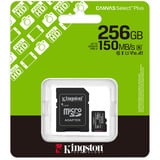Kingston Canvas Select Plus 256 GB MicroSDXC, Speicherkarte schwarz, UHS-I U1, Class 10, V10