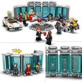 LEGO 76216 Marvel Super Heroes Iron Mans Werkstatt, Konstruktionsspielzeug Avengers-Set mit Minifiguren