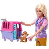 Mattel Barbie-Tierrettungsspielset mit blonder Puppe, 2 Tierfiguren und Zubehör 