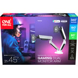 ONE FOR ALL Universeller Gaming Dual Monitorarm (DM8220), Monitorhalterung weiß, RGB