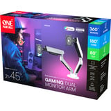 ONE FOR ALL Universeller Gaming Dual Monitorarm (DM8220), Monitorhalterung weiß, RGB