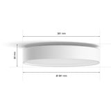 Philips HUE White Ambiance Devere Deckenleuchte M, LED-Leuchte silber, inkl. Dimmschalter