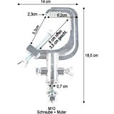  Solarmodulhalterung für Balkongeländer, 35mm Rahmenhöhe aluminium, 0% MWST, für Solarmodule bis max. 120cm Breite