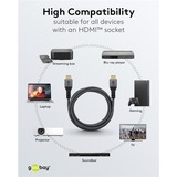 goobay Plus High-Speed-HDMI-Kabel mit Ethernet, 4K @ 60Hz grau, 3 Meter