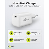 goobay USB-C PD GaN Schnelladegerät Nano 65 W weiß