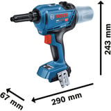 Bosch Professional Akku-Nietpistole GRG 18V-16 C Professional solo, 18Volt blau/schwarz, ohne Akku und Ladegerät, Retail