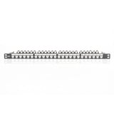 Digitus Modulares High Density Patch Panel, 24-Port, Rack Mount, geschirmt, Patchpanel schwarz, 0,5 HE, für Keystone-Module, mit Beschriftungsfeld