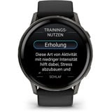 Garmin Venu 4 - 45 mm, Smartwatch schwarz/schiefergrau, Silikon-Armband in grau