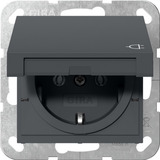 Gira Schutzkontakt-Steckdose Typ F 16 Ampere 250 Volt mit Klappdeckel System 55 anthrazit, Retail