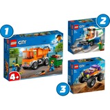 LEGO 66686 City Great Vehicle Pack, Konstruktionsspielzeug Müllabfuhr, Straßenkehrmaschine, Monster-Truck
