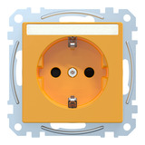 Merten Schutzkontaktsteckdose mit Schriftfeld gelb, Retail