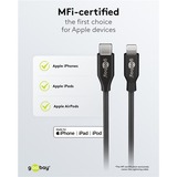 goobay Apple Lightning / USB-C PD-Ladeset 30 Watt, Ladegerät schwarz, 1 Meter Kabel, PD