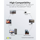 goobay USB Adapterkabel, USB-C Stecker > DisplayPort Stecker, 4K 60Hz schwarz/silber, 1 Meter, Textilkabel