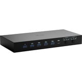 i-tec USB-C KVM Docking Station, Dockingstation schwarz, für Drei Ausgangsgeräte, Zwei Displays, Power Delivery