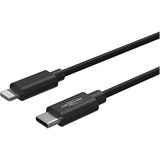 Ansmann USB 2.0 Adapterkabel, USB-C Stecker > Lightning Stecker schwarz, 2 Meter, Laden mit bis zu 60 Watt