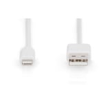Digitus USB 2.0 Daten-/Ladekabel USB-A > Lightning, MFI zertifiziert weiß, 2 Meter, PD, Laden mit bis zu 12 Watt