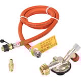 GOK Regler-Schlauchleitung-Set M50-F/SBS, Regulierventil orange, 1,20 Meter Gasschlauch, 2kg/h