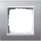 Gira Abdeckrahmen 1-fach Aluminium mit Zwischenrahmen, Abdeckung aluminium, Retail