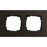 Gira Abdeckrahmen zwei fach Aluminium eloxiert, Abdeckung braun, Retail