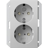 Gira Schutzkontakt Steckdose zweifach grau, Retail