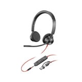 HP Poly Blackwire 3325M USB-C Stereo-Headset + 3,5 mm-Stecker + USB-C/A-Adapter schwarz, für Microsoft Teams zertifiziert