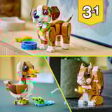LEGO 31382 Creator 3-in-1 Niedliche Tiere: Verspielter Welpe, Konstruktionsspielzeug 