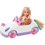 Mattel Barbie Chelsea Puppe Spiel-Set inkl. Auto, Regenbogen-Einhorn Zubehör