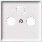 Merten Zentralplatte für Koaxial-Antennensteckdose, Unterputz, glänzend, Thermoplast weiß (glänzend), Retail