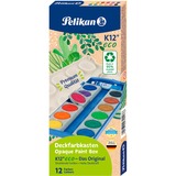 Pelikan Deckfarbkasten K12 eco inkl. Deckweiß, 12 Farben