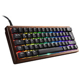 Sharkoon SKILLER SGK50 S4 Gen2 Wood PBT, Gaming-Tastatur holz/schwarz, US-Layout, Gateron G Pro 3.0 Yellow