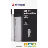 Verbatim USB-C Multiport-Hub > USB-C + HDMI + USB-A, USB-Hub silber/schwarz