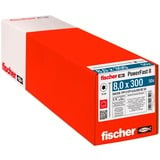 fischer Holzbauschraube PowerFast II 8,0x300 Stufen-Senkkopf TX 50 Stück, Teilgewinde, verzinkt