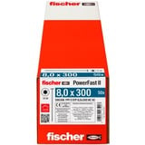 fischer Holzbauschraube PowerFast II 8,0x300 Stufen-Senkkopf TX 50 Stück, Teilgewinde, verzinkt