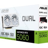 ASUS GeForce RTX 5060 DUAL OC WHITE 8GB, Grafikkarte weiß, DLSS 4, 3x DisplayPort, 1x HDMI 2.1