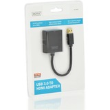 Digitus USB 3.2 Gen 1 Adapter, USB-A Stecker > HDMI Buchse schwarz