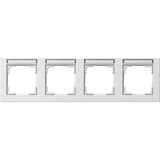 Gira Abdeckrahmen vierfach waagerecht bruchsicher, Abdeckung weiß, Retail