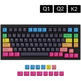 Keychron OEM Dye-Sub PBT Keycap Set - Rainbow, Tastenkappe schwarz/mehrfarbig, für Q1/Q2/K2, US-Layout (ANSI)