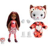 Mattel Barbie Cutie Reveal Chelsea Costume Cuties Serie - Kitty Red Panda, Puppe 